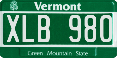 VT license plate XLB980