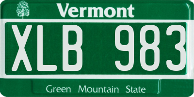 VT license plate XLB983