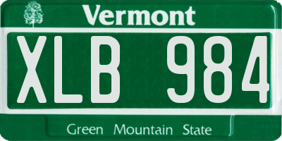 VT license plate XLB984