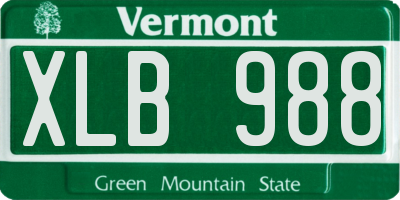 VT license plate XLB988