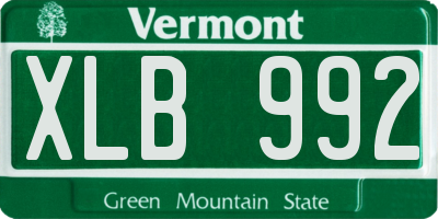 VT license plate XLB992