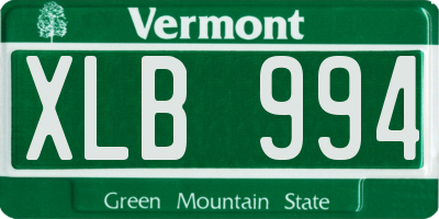 VT license plate XLB994