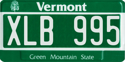 VT license plate XLB995