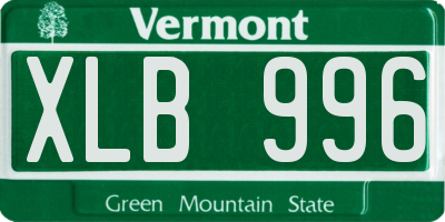 VT license plate XLB996