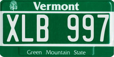 VT license plate XLB997