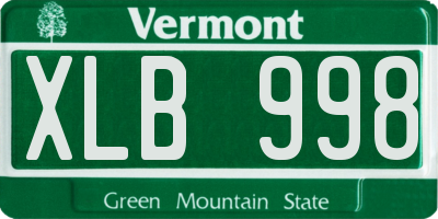 VT license plate XLB998