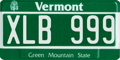 VT license plate XLB999