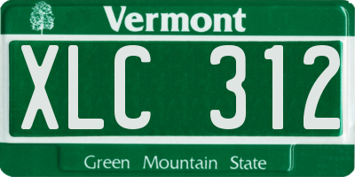 VT license plate XLC312
