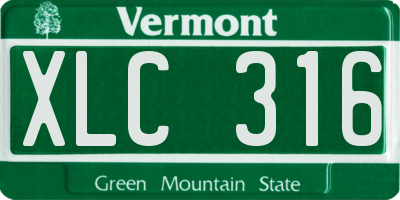 VT license plate XLC316