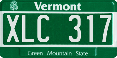 VT license plate XLC317