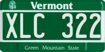 VT license plate XLC322