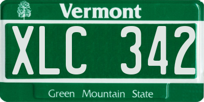 VT license plate XLC342
