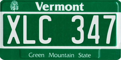 VT license plate XLC347