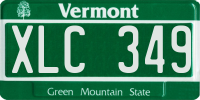 VT license plate XLC349