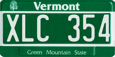 VT license plate XLC354