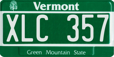 VT license plate XLC357