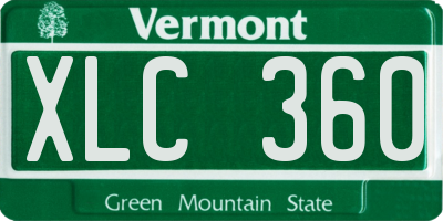 VT license plate XLC360