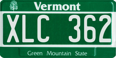 VT license plate XLC362