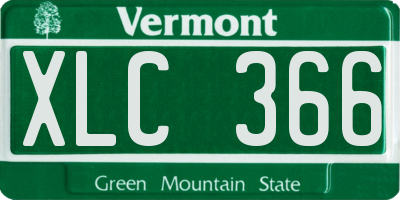 VT license plate XLC366