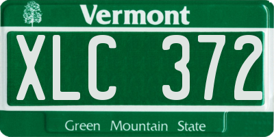 VT license plate XLC372