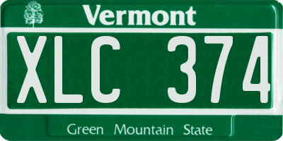 VT license plate XLC374