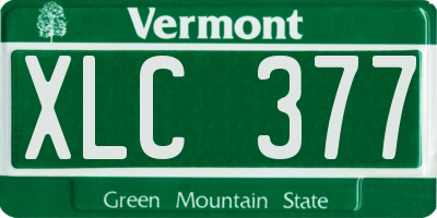 VT license plate XLC377