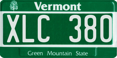 VT license plate XLC380