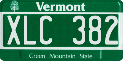 VT license plate XLC382