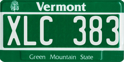 VT license plate XLC383