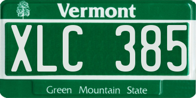 VT license plate XLC385