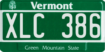 VT license plate XLC386