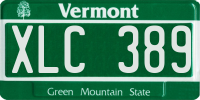 VT license plate XLC389
