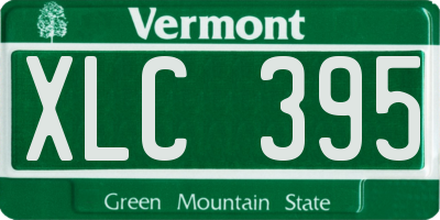 VT license plate XLC395