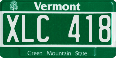 VT license plate XLC418