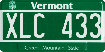 VT license plate XLC433