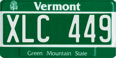 VT license plate XLC449