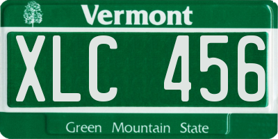 VT license plate XLC456