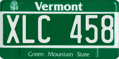 VT license plate XLC458