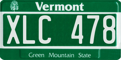 VT license plate XLC478