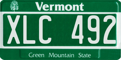 VT license plate XLC492