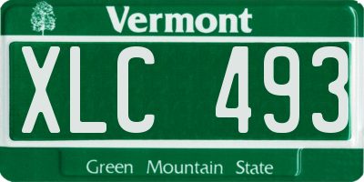 VT license plate XLC493
