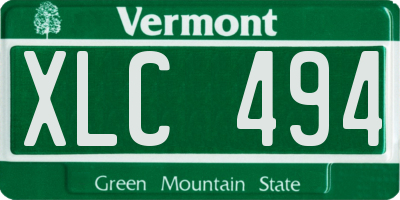 VT license plate XLC494