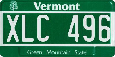 VT license plate XLC496