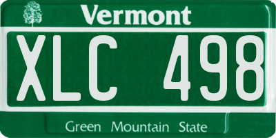 VT license plate XLC498