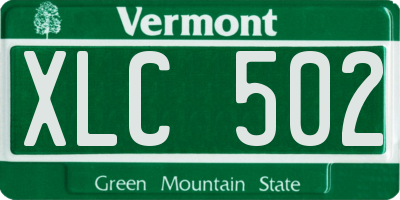 VT license plate XLC502