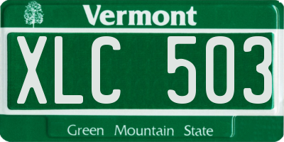 VT license plate XLC503