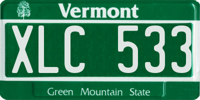 VT license plate XLC533