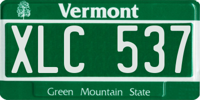 VT license plate XLC537