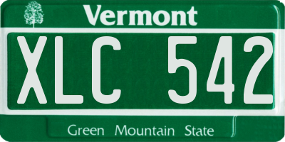 VT license plate XLC542