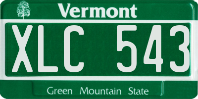VT license plate XLC543